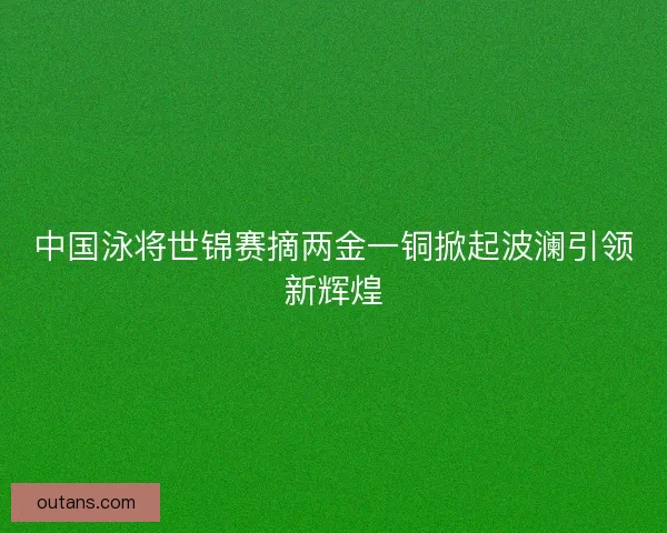 中国泳将世锦赛摘两金一铜掀起波澜引领新辉煌 中国泳将世锦赛摘两金一铜掀起波澜引领新辉煌